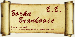 Borka Branković vizit kartica